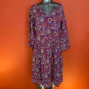 Garnet Hill Vibrant Purple Paisley Dress